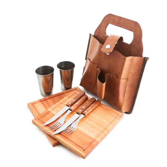 SET ASADO X 2 CON VASOS