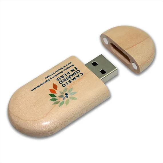 ECO PENDRIVE DE MADERA DE BAMBOO MODELO  'CURVE'  - 8, 16 y 32GB