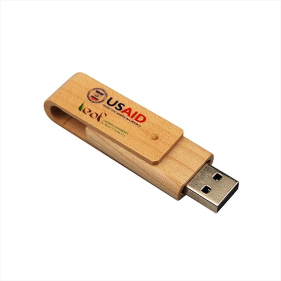 ECO PENDRIVE DE MADERA DE BAMBOO ‘TAPA GIRATORIA’ -  8, 16 y 32GB