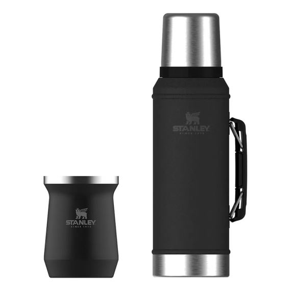 COMBO TERMO STANLEY ORIGINAL 950ML CON MANIJA Y PICO CEBADOR + MATE  STANLEY