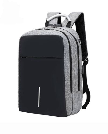 MOCHILA PORTANOTEBOOK ANTI ROBO CON CANDADO CIFRADO Y CONEXIÓN USB EXTERNA  'ALPHA' - MG