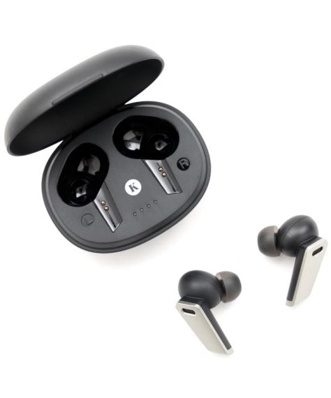 AURICULARES INALÁMBRICOS CON ESTUCHE DE CARGA Y MICRÓFONO INCORPORADO ' NOIR - KINGTECH'