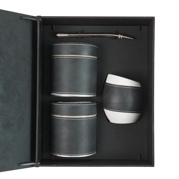 KIT MATERO CON MATE TÉRMICO Y 2 LATAS - 5 PIEZAS