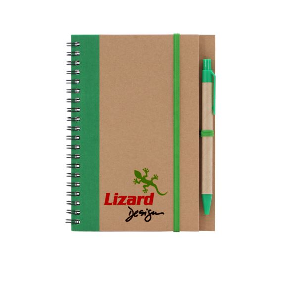 ECO CUADERNO ESPIRALADO  CON BOLÍGRAFO -  A5 Y B6
