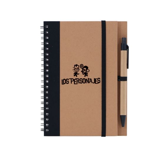 ECO CUADERNO ESPIRALADO  CON BOLÍGRAFO -  A5 Y B6
