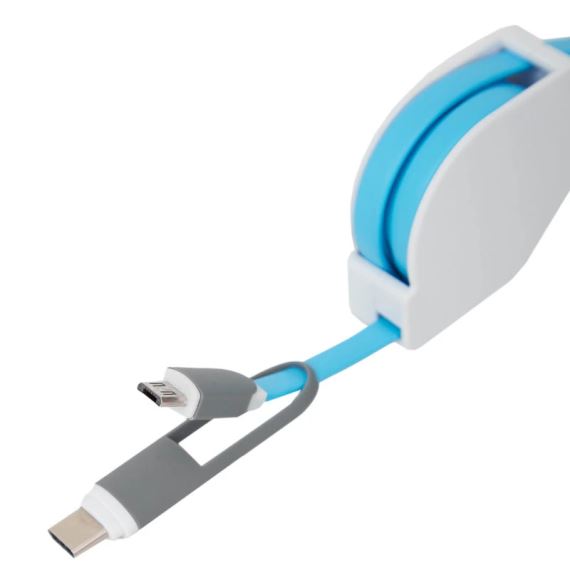 CABLE CONECTOR RETRÁCTIL USB Y MICRO USB