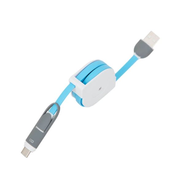 CABLE CONECTOR RETRÁCTIL USB Y MICRO USB